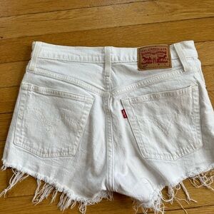 Levi’s 501 white denim shorts